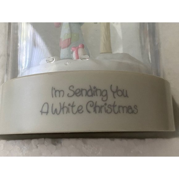 Vintage 1986 Precious Moments I'm Sending You a White Christmas Snow Globe EUC - Picture 4 of 16